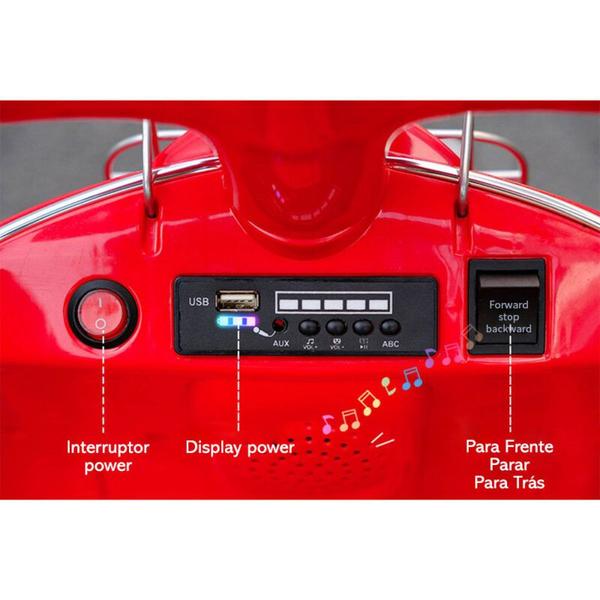 Imagem de Lambreta Elétrica Vermelha 6V - Bandeirante