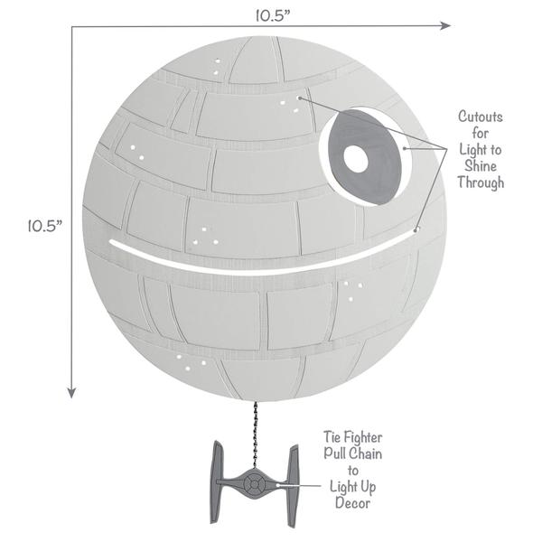 Imagem de Lambs & Ivy Star Wars Assinatura LED Light-Up Death Star Wall Decor/Art