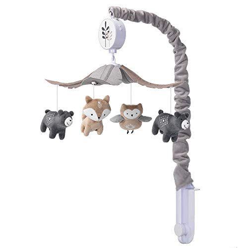 Imagem de Lambs & Ivy Woodland Forest Gray/Tan Musical Baby Crib Mobile Soother Toy