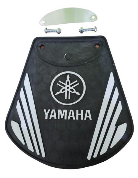 Imagem de Lameira Parabarro Para Moto Logo Yamaha Branco Ybr Dt Rd Xtz