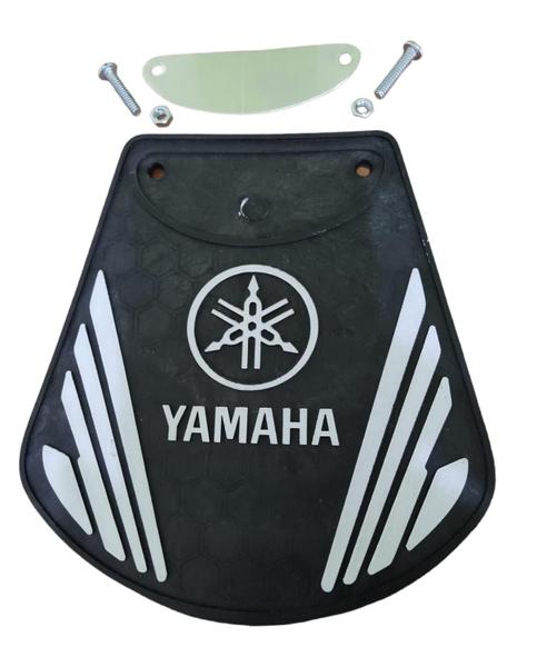 Imagem de Lameira Parabarro Para Moto Logo Yamaha Branco Ybr Dt Rd Xtz