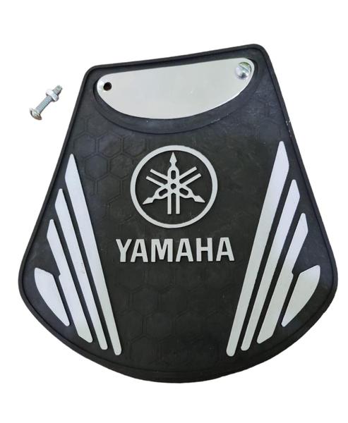 Imagem de Lameira Parabarro Para Moto Logo Yamaha Branco Ybr Dt Rd Xtz