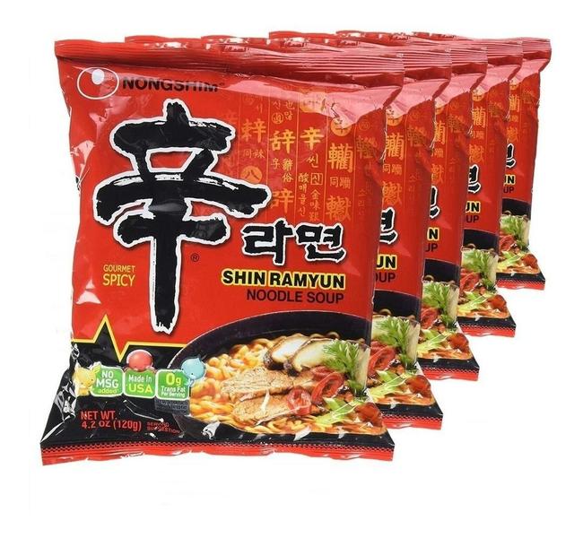 Imagem de Lamen Coreano Shin Ramyun Picante 100gr Nongshim - Kit com 5