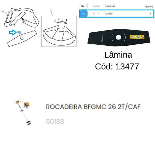 Imagem de Lamina 2 Pontas Para Roçadeira - 25,4cm - Furo De 1 Polegada