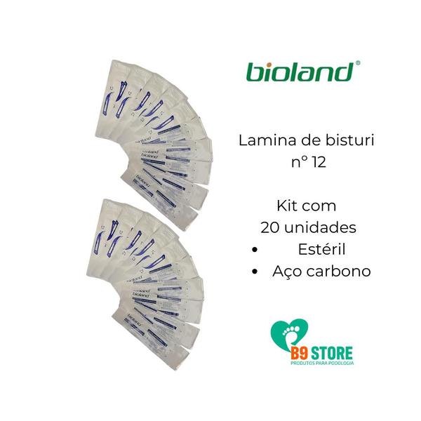 Imagem de Lamina Bisturi 12 Bioland 20 unid  e cabo 3 Thimon 1 unid