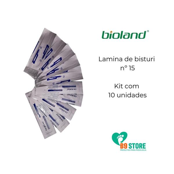 Imagem de Lamina Bisturi 15 Bioland 10 unid  e cabo 3 Thimon 1 unid