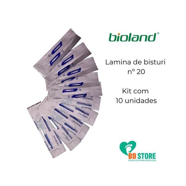 Imagem de Lamina Bisturi 20 Bioland 10 unid  e cabo 4 Thimon 1 unid