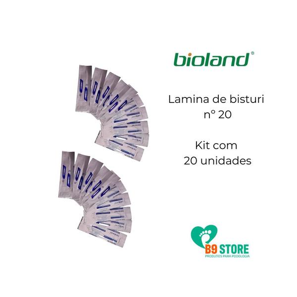 Imagem de Lamina Bisturi 20 Bioland 20 unid  e cabo 4 Thimon 1 unid