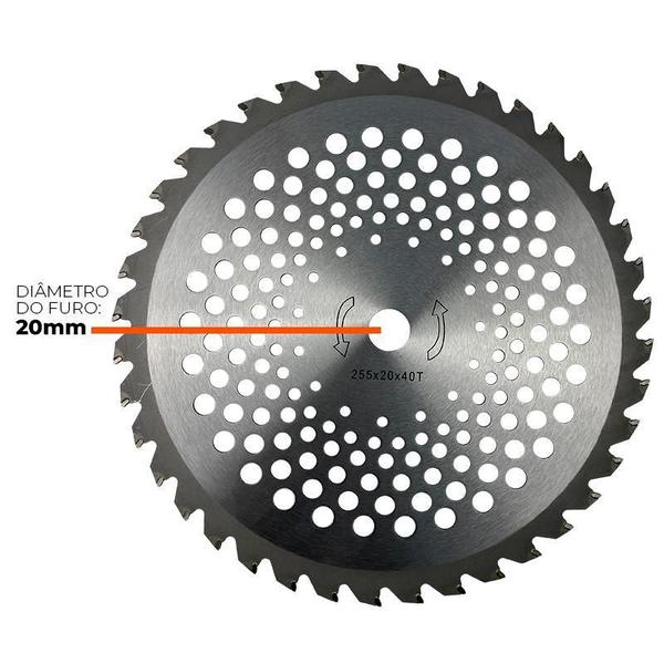 Imagem de Lâmina Circular Disco 40 Dentes Para Roçadeira Furo 20Mm