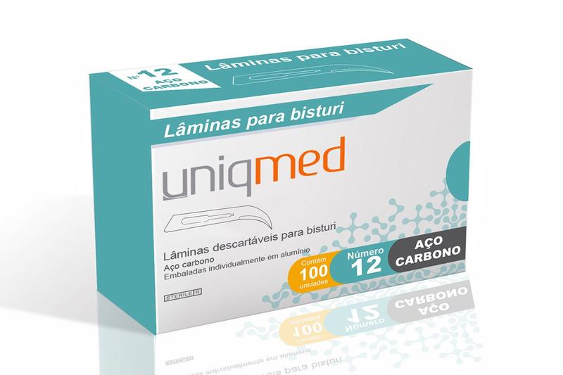 Imagem de Lâmina de Bisturi N.12 Aço Carbono 1 Unidade Uniqmed