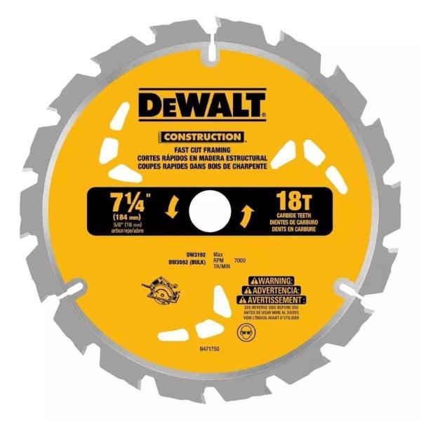 Imagem de Lâmina De Serra Circular 7 1/4" 18 Dentes Granel DW3592B10 DeWalt 