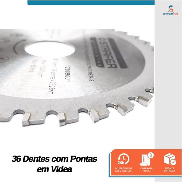 Imagem de Lâmina de Serra Circular com Videa para Alumínio 110mm x 36 Dentes