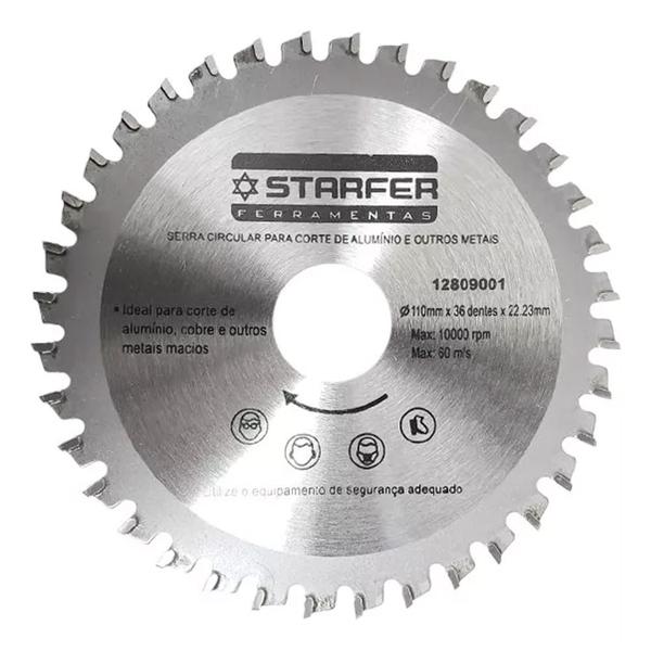 Imagem de Lâmina de Serra Circular com Videa para Alumínio 110mm x 36 Dentes