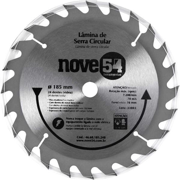 Imagem de Lâmina de serra circular vídea 185mm 24 dentes Nove54