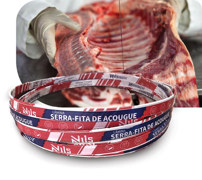 Imagem de Lamina de serra fita 1,30m lamina de serra fita para carne açougue frigorifico