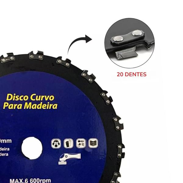 Imagem de Lâmina Disco Dente Corrente Roçadeira Motoserra Furo 230 mm Ferramenta Jardinagem