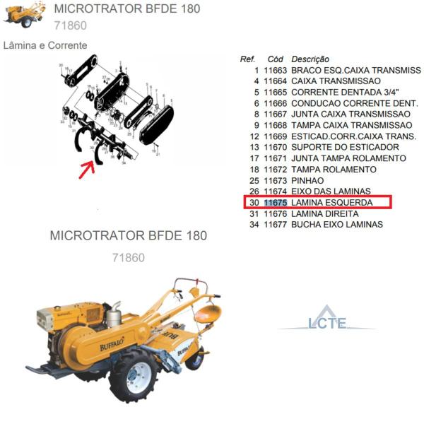 Imagem de Lamina Esquerda do Microtrator BFDE 180 Buffalo