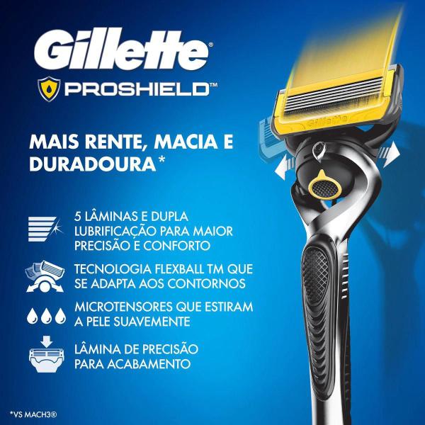 Imagem de Lamina Para Barbeador Gillette Fusiun 5 Proshield Com 2 Un.