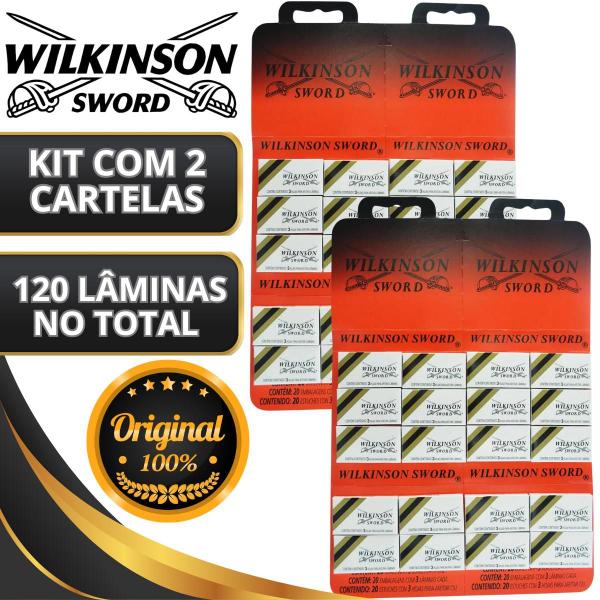 Imagem de Lâmina Para Navalha Wilkinson Kit Cartelas 120 Lâminas