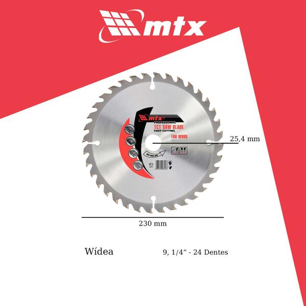 Imagem de Lamina Para Serra Circular 9 1/4 X 24d F25,4 - Mtx