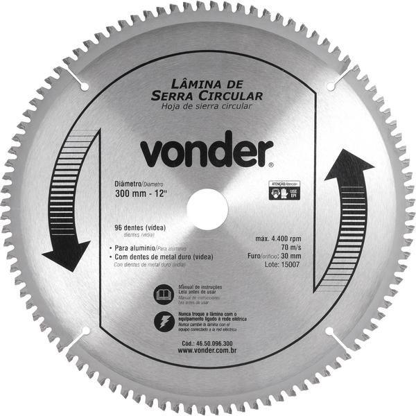 Imagem de Lamina Serra Circular Vídea 300x30x2,9mm 96 Dentes 4400 Rpm 