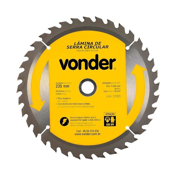 Imagem de Lamina Serra Circular Widea  9.1/4 X30mm 36 Dentes - Vonder