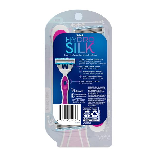 Imagem de Lâminas de barbear descartáveis Schick Hydro Silk Ultimate Women 3 ct