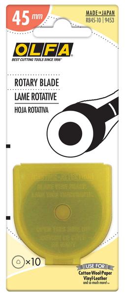 Imagem de Lâminas de reposição: cortador rotativo OLFA de 45 mm, pacote com 10 unidades RB45-10