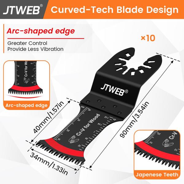 Imagem de Lâminas de serra oscilantes JTWEB Japanese Tooth Wood x10