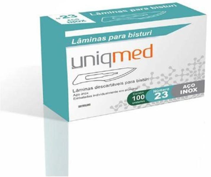 Imagem de Laminas Para Bisturi Aco Inox N23 Uniqmed