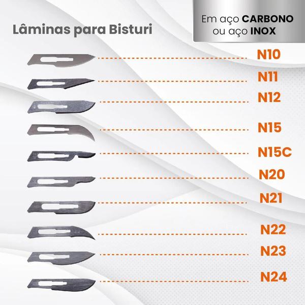 Imagem de Lâminas para Bisturi Uniqmed  Aço Inox