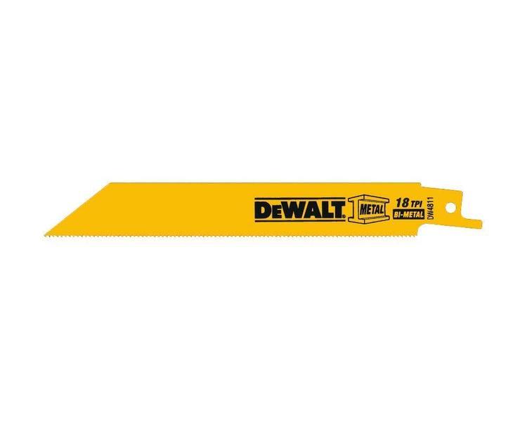 Imagem de Lâminas Recíprocas DEWALT DW4811 - Bimetálicas 18 TPI (Pacote com 5)