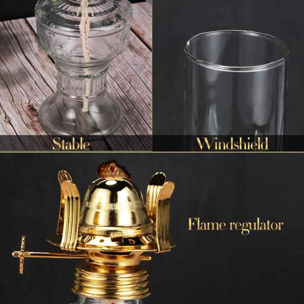 Lâmpada a óleo Tuanse Chamber Vintage Kerosene Hurricane 33 cm 2 unidades Imagem de Lâmpada a óleo Tuanse Chamber Vintage Kerosene Hurricane 33 cm 2 unidades