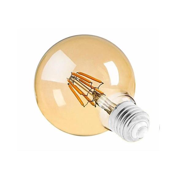 Lâmpada Âmbar De Led Filamento Bulbo Retrô 4W G125 Embuled Imagem de Lâmpada Âmbar De Led Filamento Bulbo Retrô 4W G125 Embuled