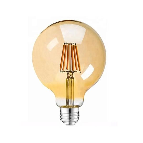 Lâmpada Âmbar De Led Filamento Bulbo Retrô 4W G125 Embuled Imagem de Lâmpada Âmbar De Led Filamento Bulbo Retrô 4W G125 Embuled