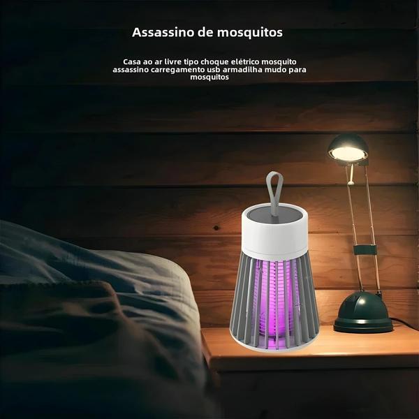 Imagem de Lâmpada Anti-Mosquito UV com Carregamento USB - Controle de Pragas sem Bateria