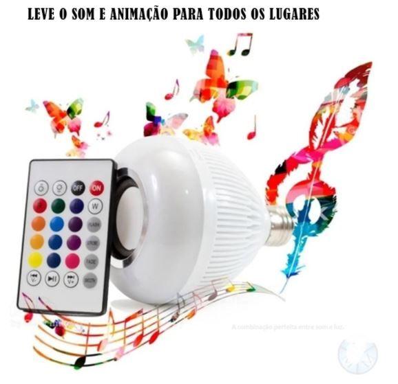 Imagem de Lampada Bluetooth Musical LED Rgb Caixa Som Cores Variadas - Rgb Led