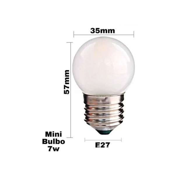 Imagem de Lampada Bolinha 7w Bg35 Mini Bulbo Leitosa E27 127v