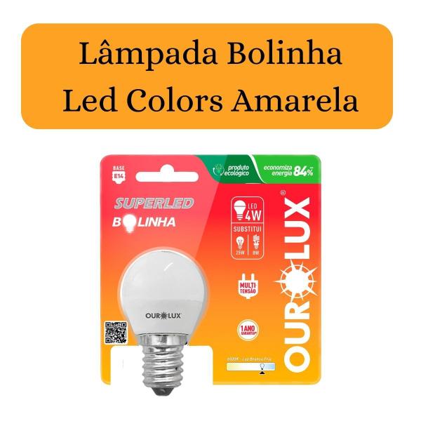 Imagem de Lâmpada Bolinha Amarelo Led Colors  3W Econômica -Ourolux