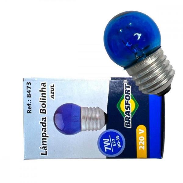 Imagem de Lampada Bolinha Brasfort 7Wx220V. Azul . / Kit C/ 25 Peças