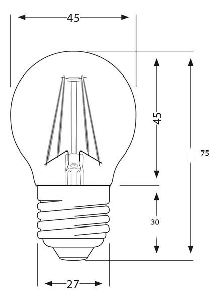 Imagem de Lâmpada Bolinha Filamento Led Clara 2W 220V E27 Branco Frio