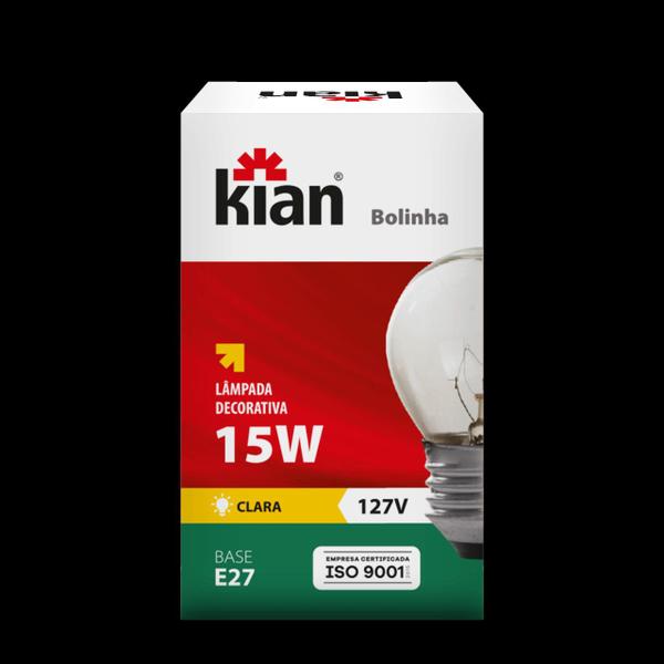 Lâmpada Bolinha Incandescente 15w E-27 127V Kian Imagem de Lâmpada Bolinha Incandescente 15w E-27 127V Kian