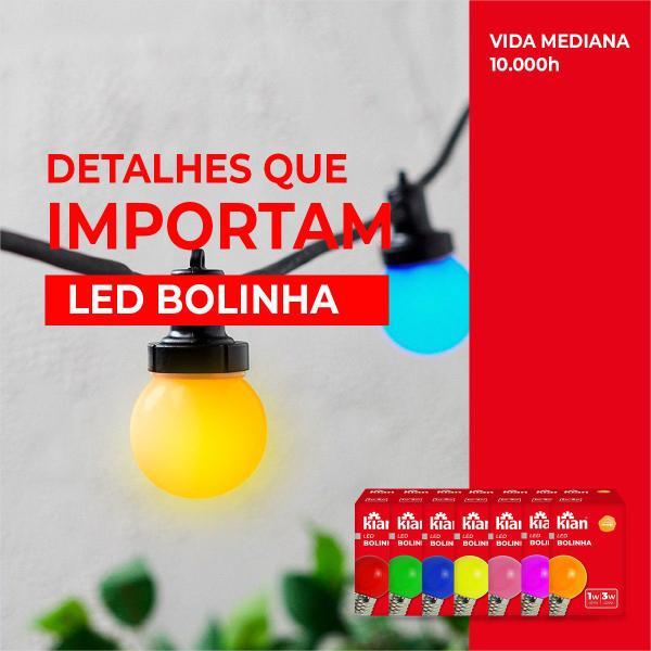 Imagem de Lampada Bolinha Led 1w Color Biv Iluminação Evento Kit 10