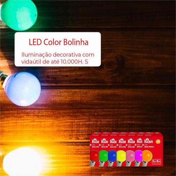 Imagem de Lampada Bolinha Led 1w Color Biv Iluminação Evento Kit 10