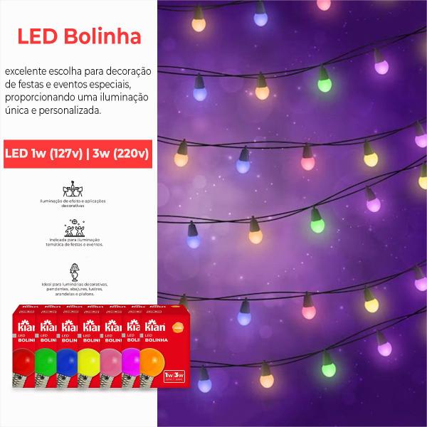 Imagem de Lampada Bolinha Led 1w Color Biv Iluminação Evento Kit 6