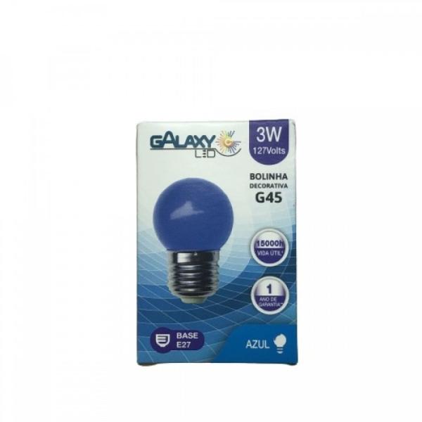 Imagem de Lampada bolinha led g45 3w e27 127v azul galaxy