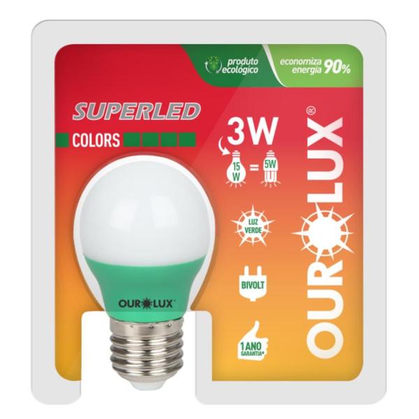 Imagem de Lâmpada Bolinha Superled 3w Verde Ourolux