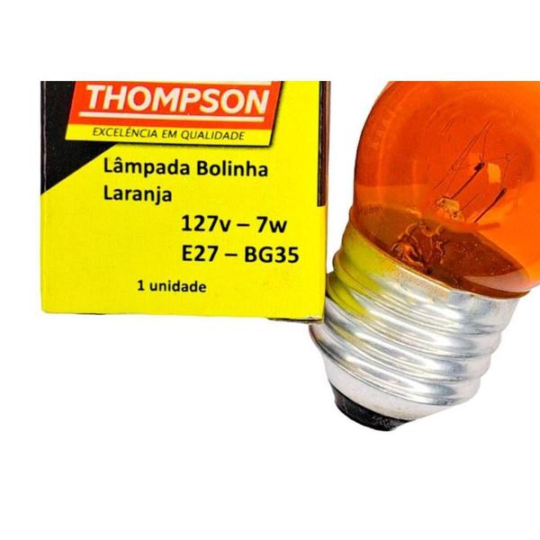 Imagem de Lampada Bolinha Thompson 7Wx127V Laranja - Kit C/10 Peças