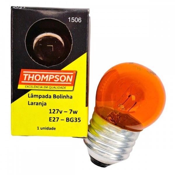 Imagem de Lampada Bolinha Thompson 7Wx127V Laranja . / Kit C/ 10 Peças