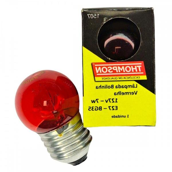 Imagem de Lampada Bolinha Thompson 7Wx127V Vermelho . / Kit C/ 10 Peças